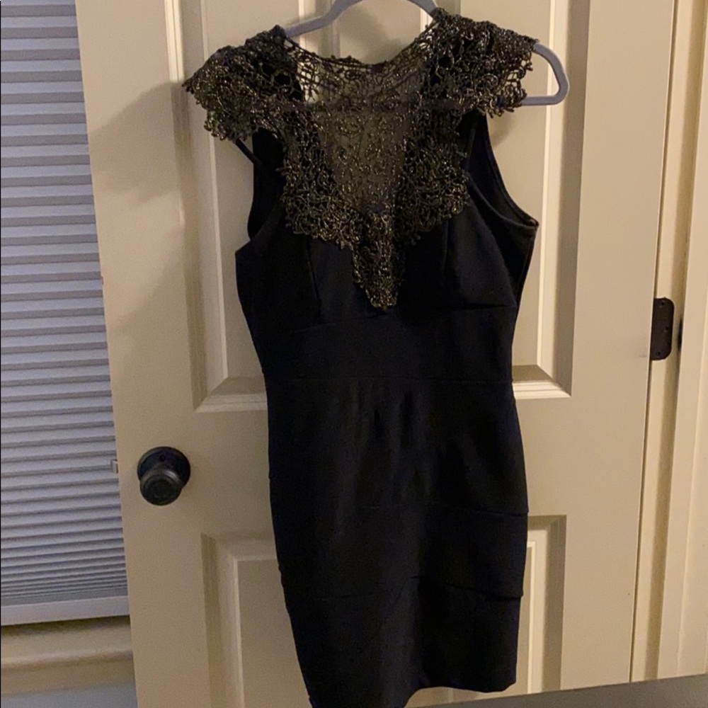 Black and gold body con dress